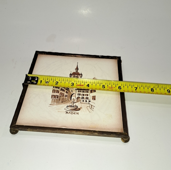 Vintage Switzerland Baden Town Clock Tower Tile Trivit - Picture 7 of 9
